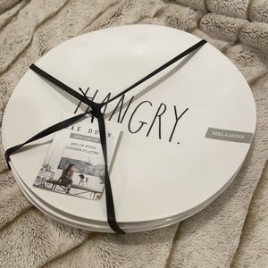 Rae Dunn HANGRY Dinner Plates Melamine Plastic